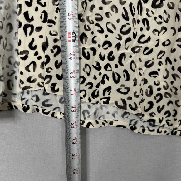 11 Honore Womens Top 2 Beige Cheetah Animal Print Long Duster Cardigan Resort - Picture 5 of 13